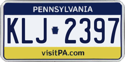 PA license plate KLJ2397