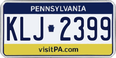 PA license plate KLJ2399