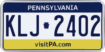 PA license plate KLJ2402