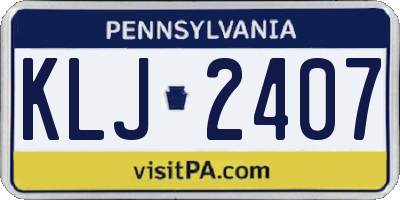PA license plate KLJ2407