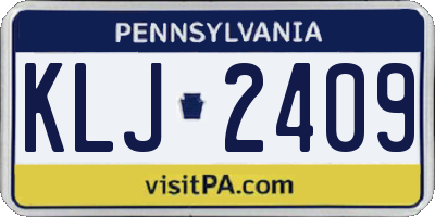 PA license plate KLJ2409