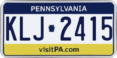 PA license plate KLJ2415