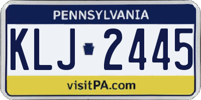PA license plate KLJ2445