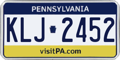PA license plate KLJ2452
