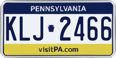 PA license plate KLJ2466