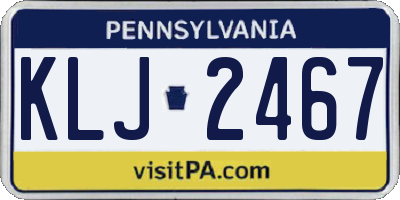 PA license plate KLJ2467
