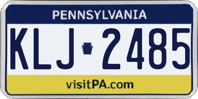 PA license plate KLJ2485