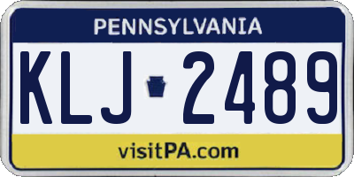 PA license plate KLJ2489