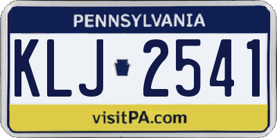 PA license plate KLJ2541