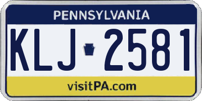PA license plate KLJ2581