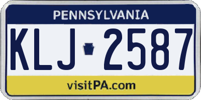 PA license plate KLJ2587
