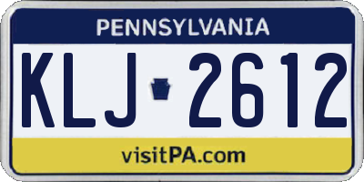 PA license plate KLJ2612