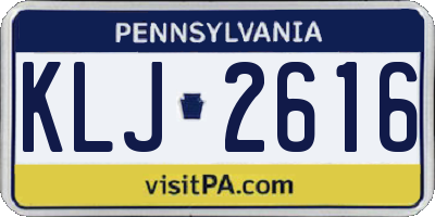 PA license plate KLJ2616
