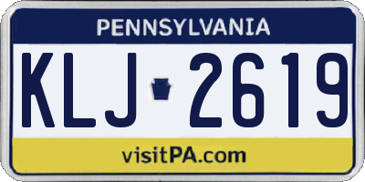 PA license plate KLJ2619