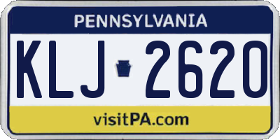 PA license plate KLJ2620