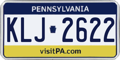 PA license plate KLJ2622