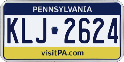 PA license plate KLJ2624
