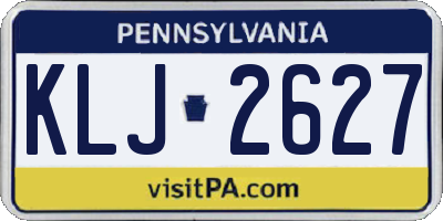 PA license plate KLJ2627