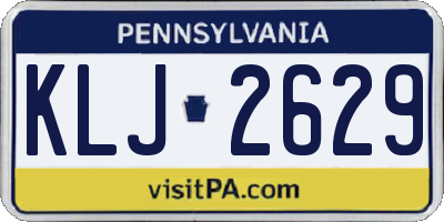 PA license plate KLJ2629