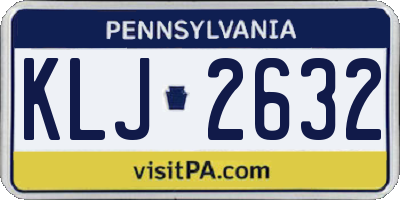 PA license plate KLJ2632