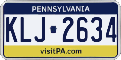 PA license plate KLJ2634