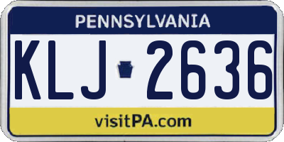 PA license plate KLJ2636