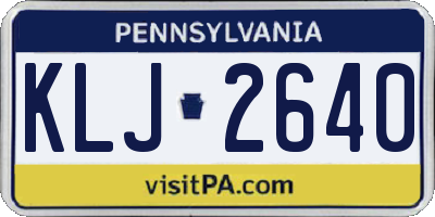 PA license plate KLJ2640