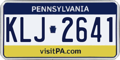 PA license plate KLJ2641