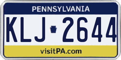 PA license plate KLJ2644