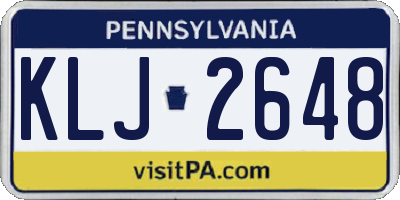 PA license plate KLJ2648