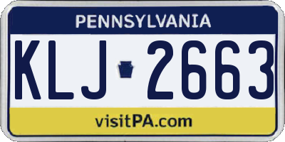 PA license plate KLJ2663