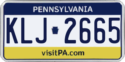 PA license plate KLJ2665