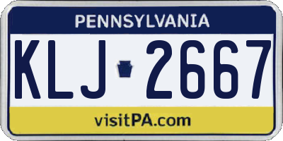 PA license plate KLJ2667