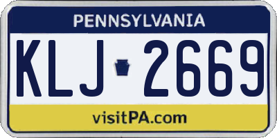 PA license plate KLJ2669
