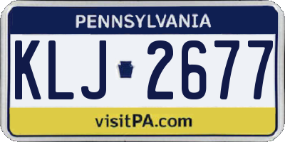 PA license plate KLJ2677