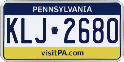 PA license plate KLJ2680