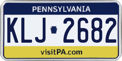 PA license plate KLJ2682