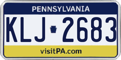 PA license plate KLJ2683