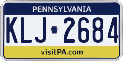 PA license plate KLJ2684
