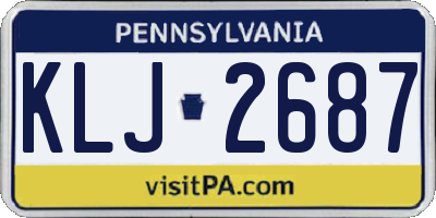 PA license plate KLJ2687