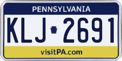 PA license plate KLJ2691