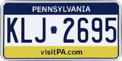 PA license plate KLJ2695