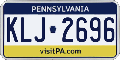 PA license plate KLJ2696