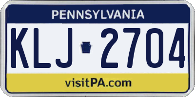PA license plate KLJ2704