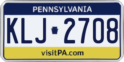 PA license plate KLJ2708