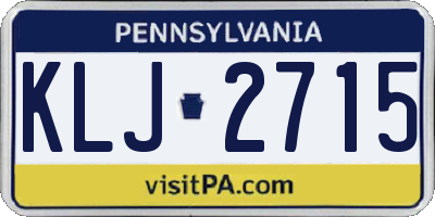 PA license plate KLJ2715