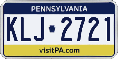 PA license plate KLJ2721