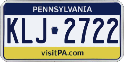 PA license plate KLJ2722