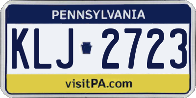 PA license plate KLJ2723