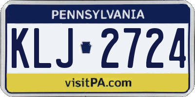 PA license plate KLJ2724